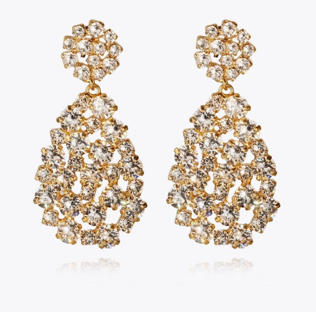 Caroline Svedbom Hanna earrings Gold Crystal