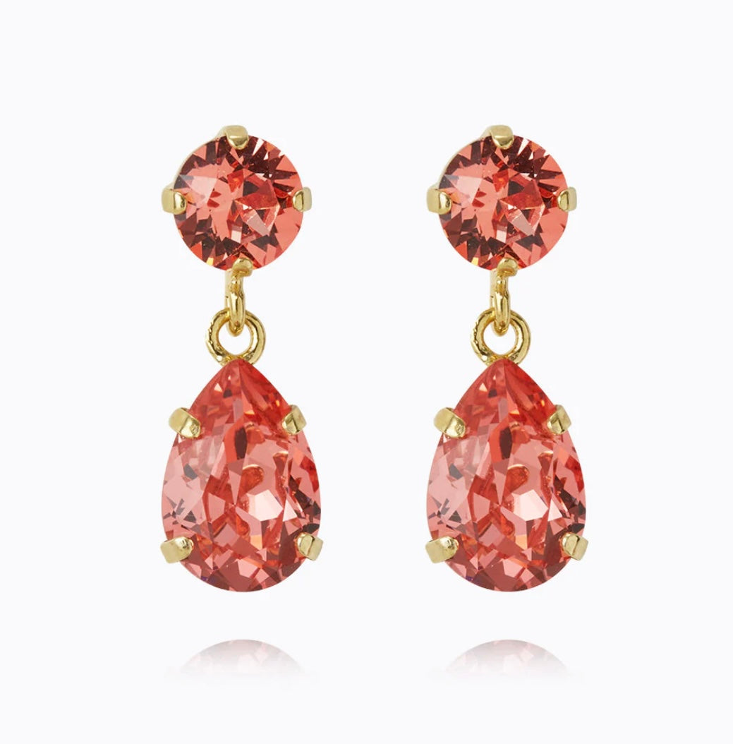 Caroline Svedbom Mini Drop earrings Gold Rose Peach