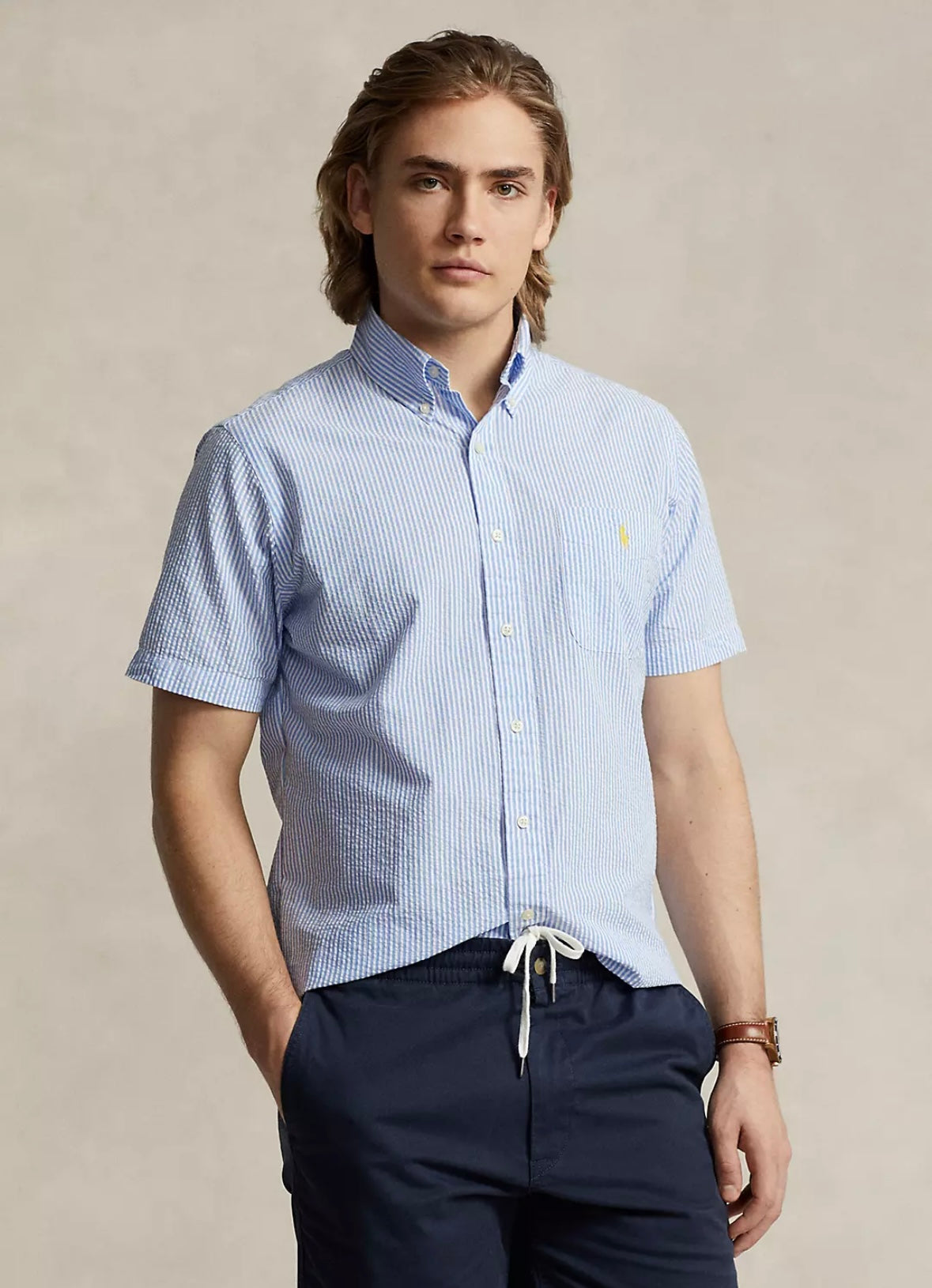 Polo Ralph Lauren Crepe Short shirt - Blue/White