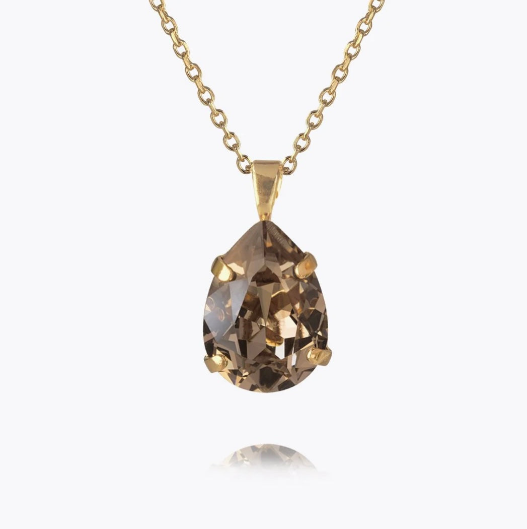 Caroline Svedbom Mini Drop Necklace Gold Greige