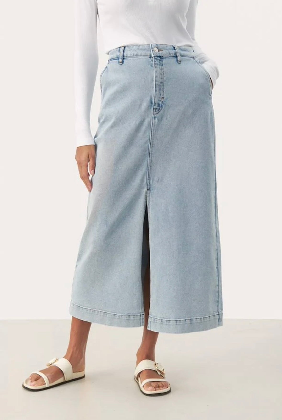 Part Two Caliah skirt - Light Blue Denim