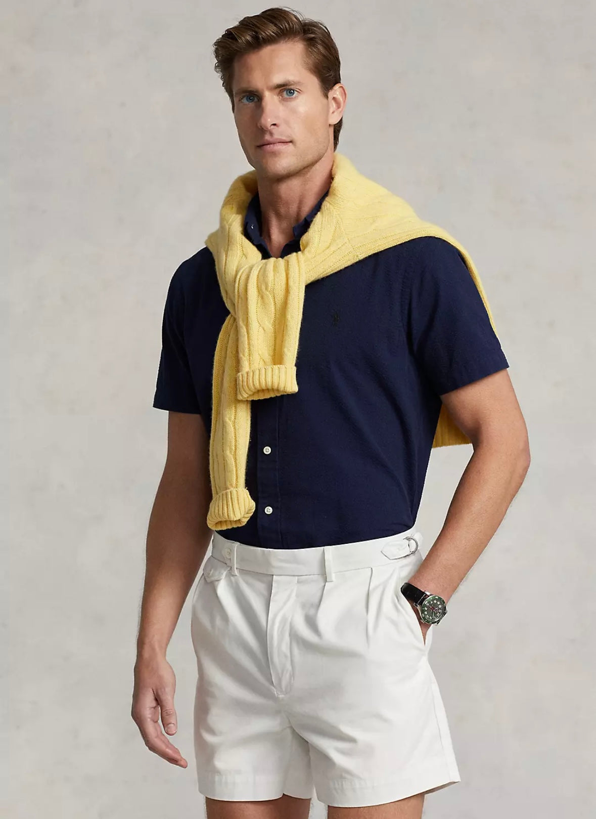 Polo Ralph Lauren Cotton Short shirt Custom Fit - Navy