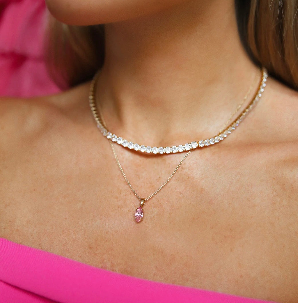 Caroline Svedbom Zara necklace Gold Crystal