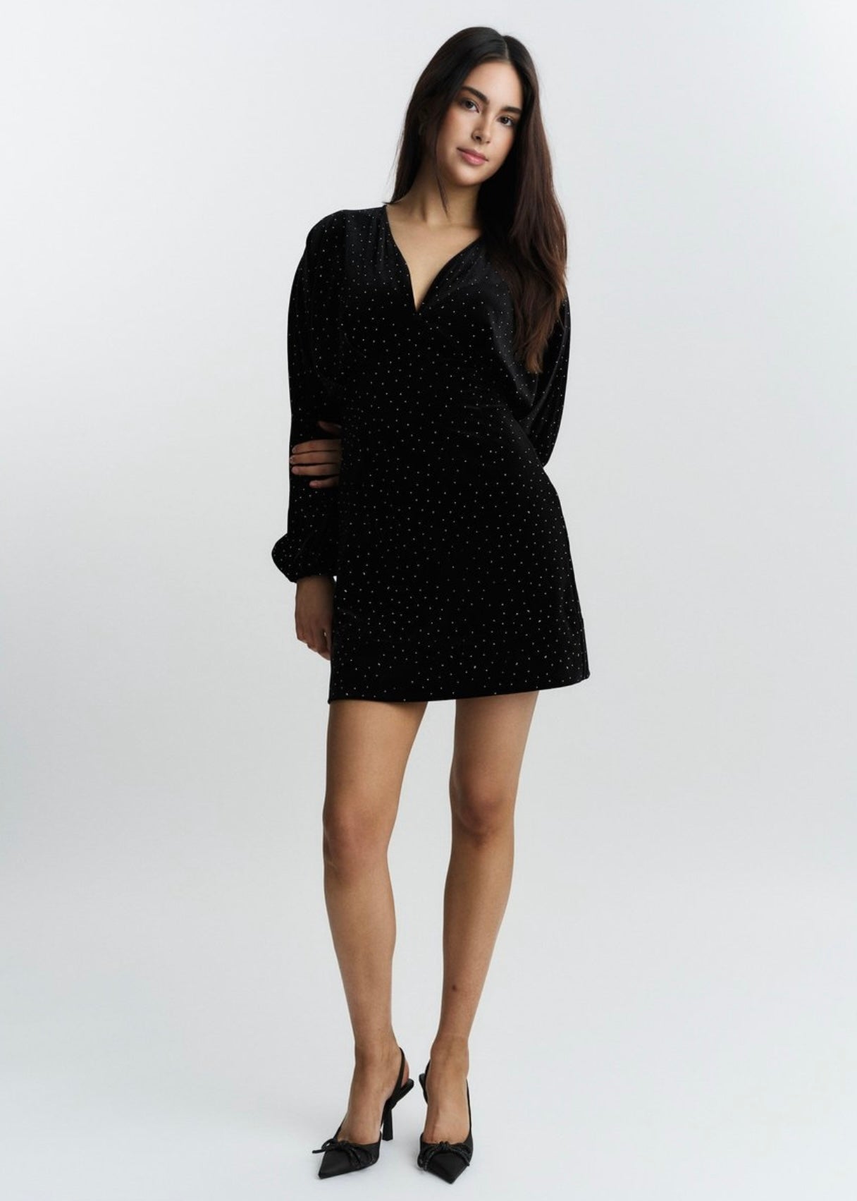Philo Stud Velour dress Black