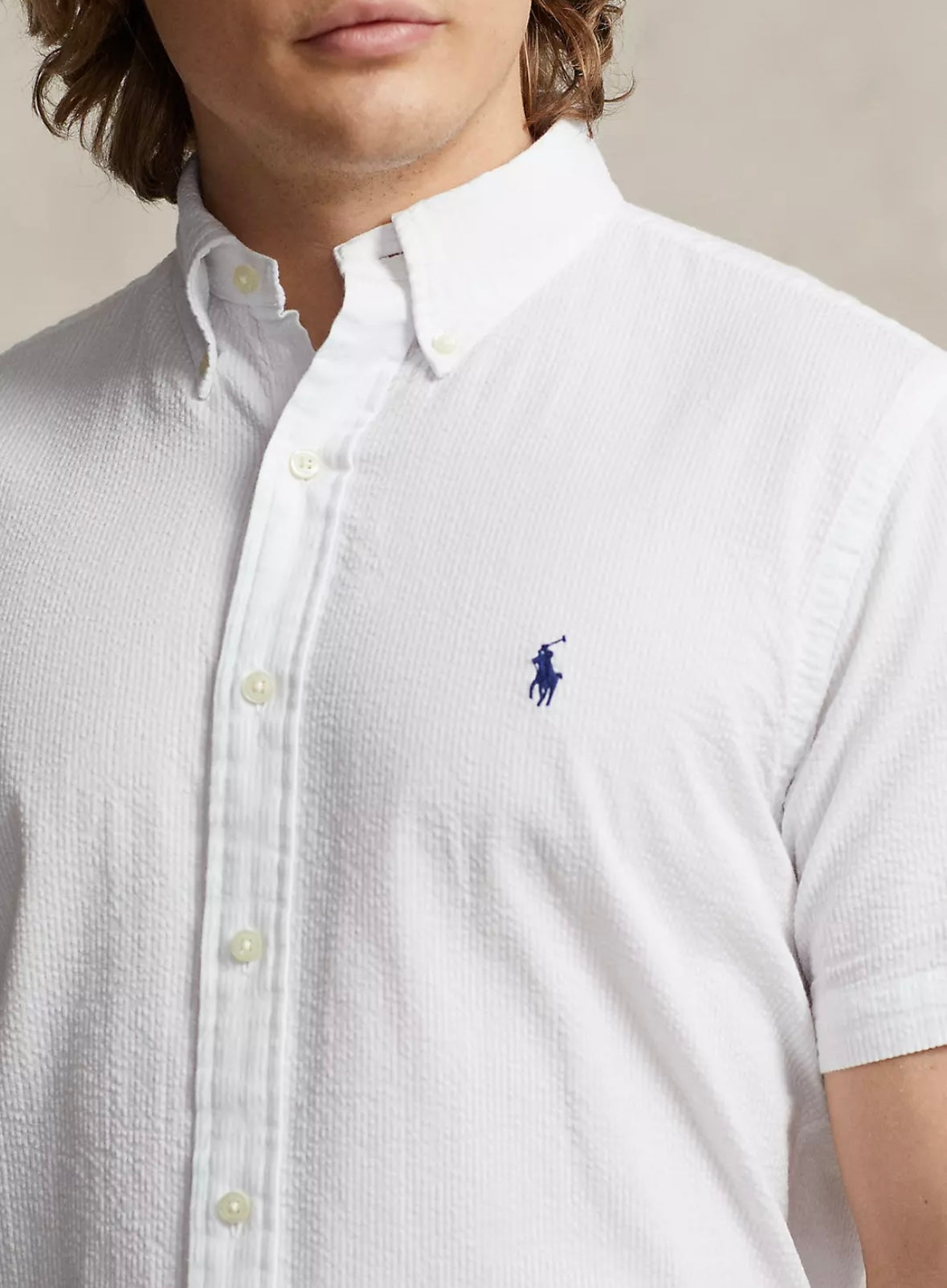 Polo Ralph Lauren Cotton Short shirt Custom Fit - White