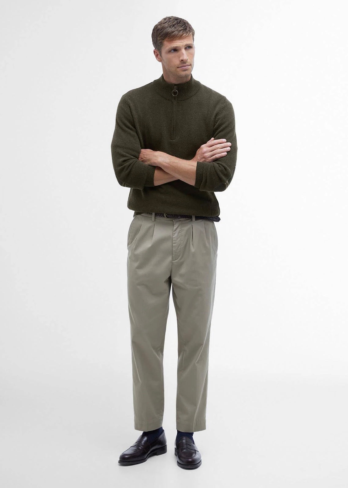 Holden Half Zip Olive Marl