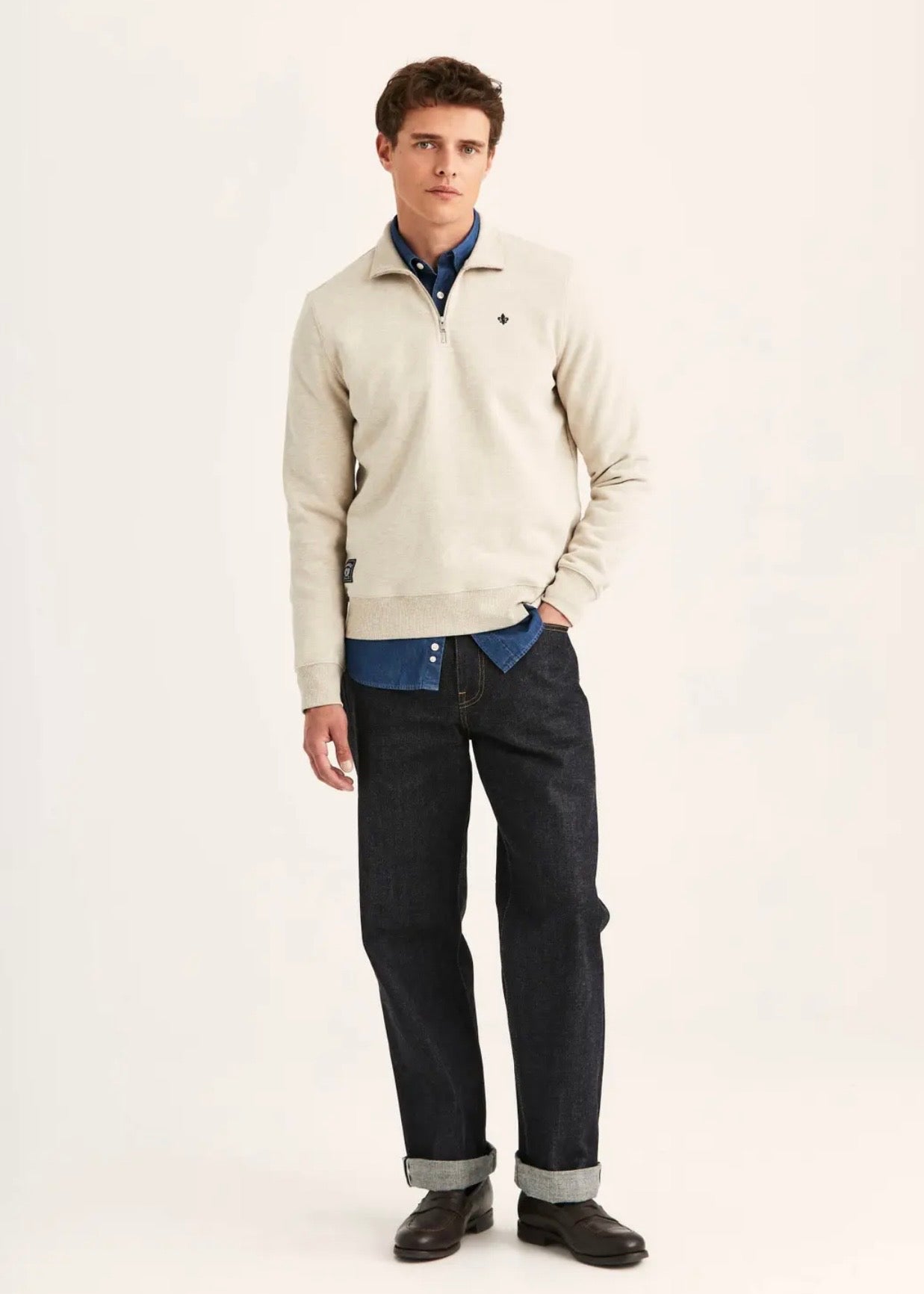 Brandon Lily Half Zip Khaki