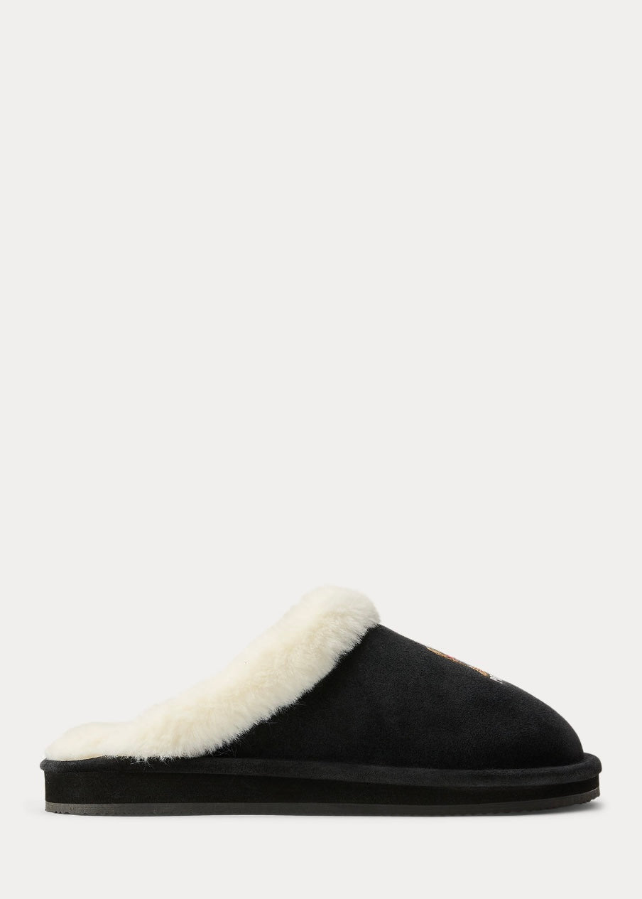 Polo Bear slipper Black Suede