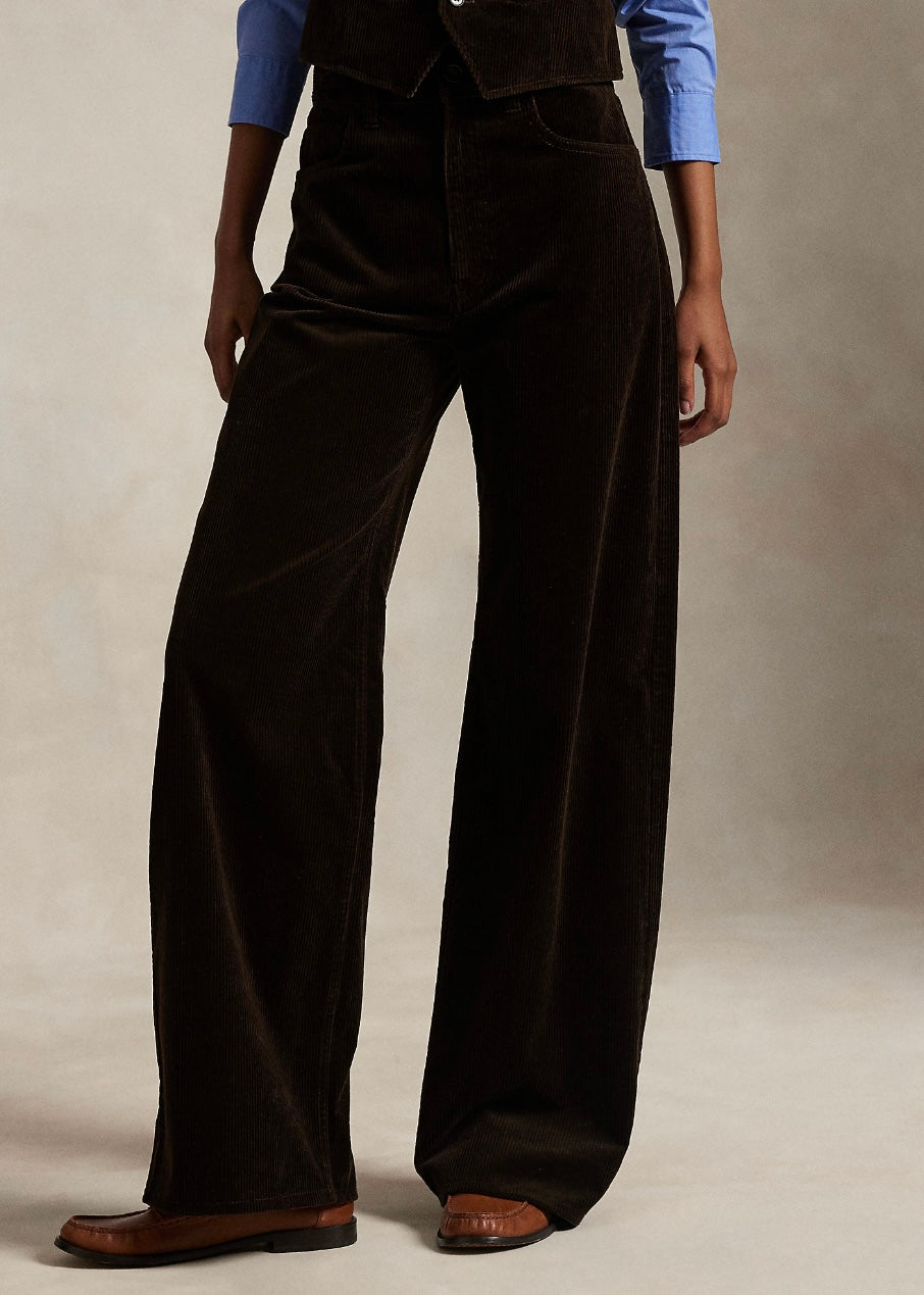 Corduroy Wide Leg Dark Beech