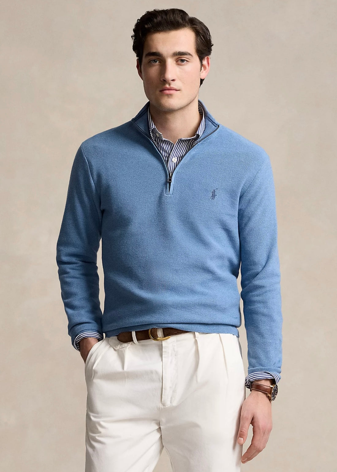 Polo Ralph Lauren Cotton Zip - Lake Heather