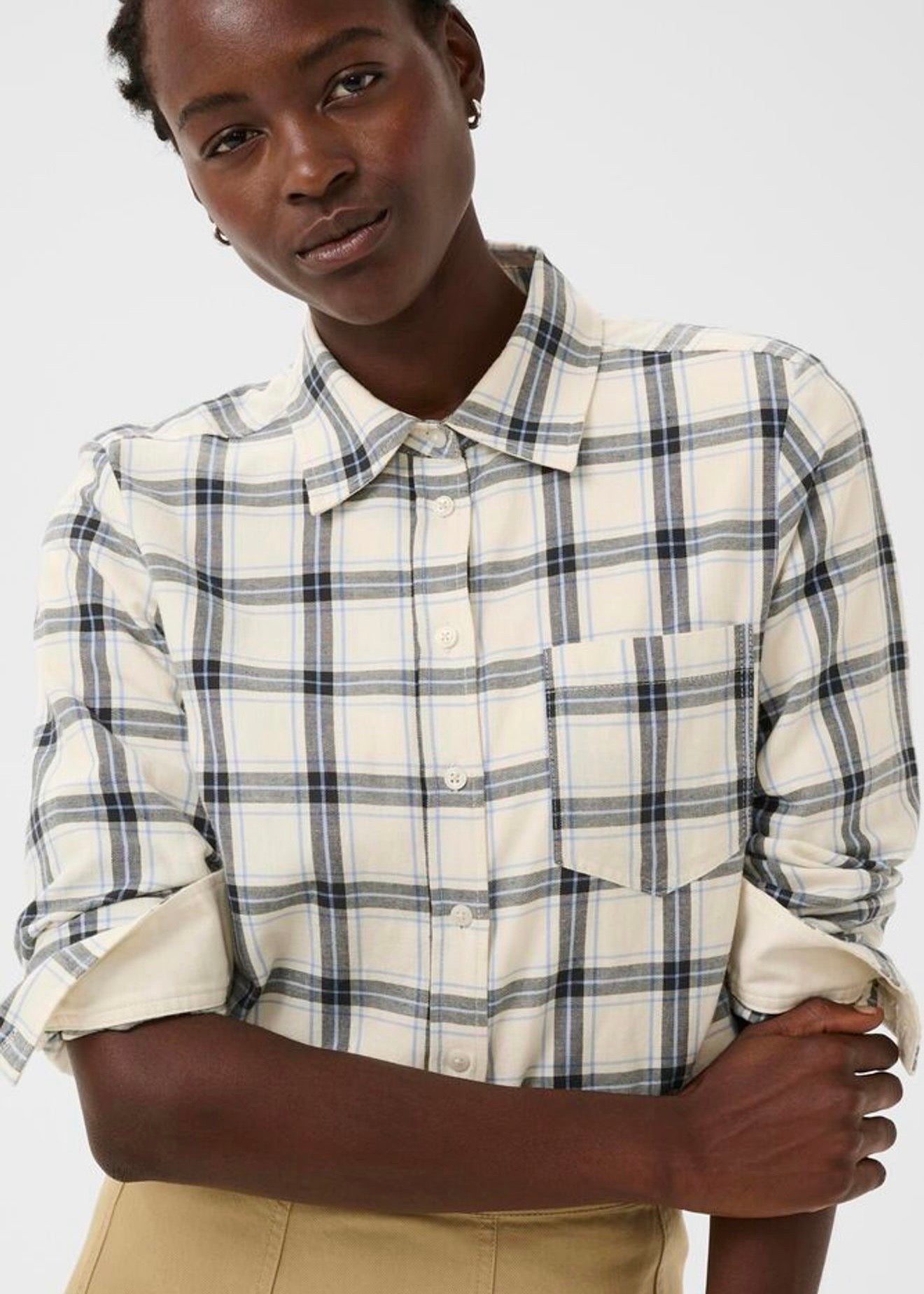 Yana Shirt Big Dark Navy Check
