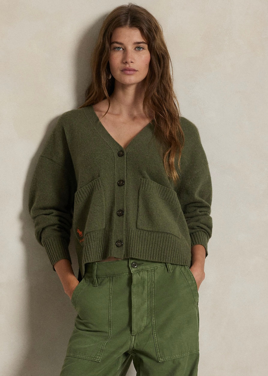 V-neck cardigan Spruce Heather