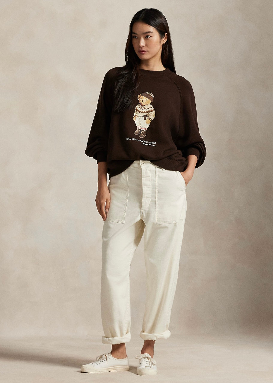 Polo Bear Fleece crewneck Brown