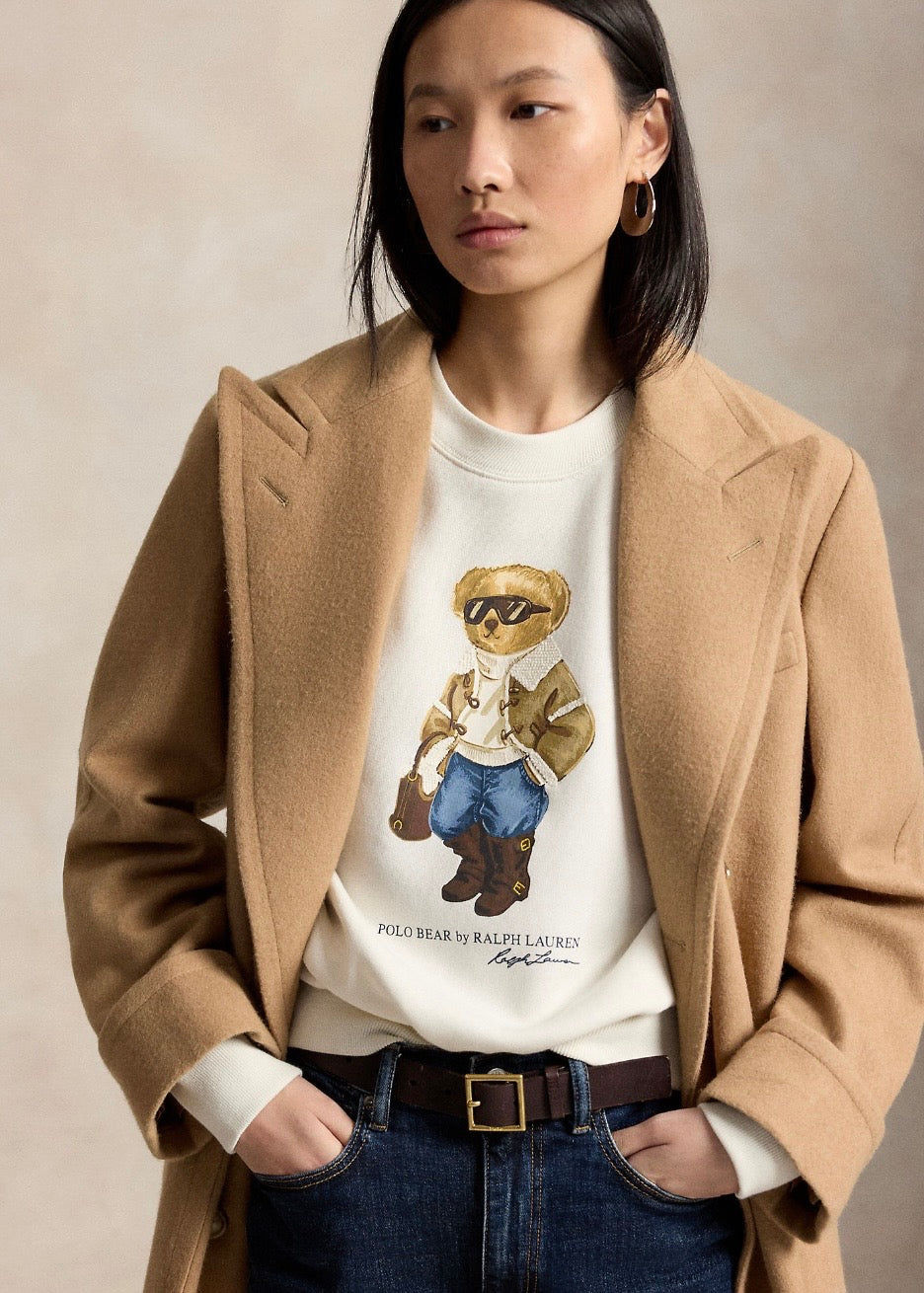 Polo Bear Fleece Crewneck Antique Cream