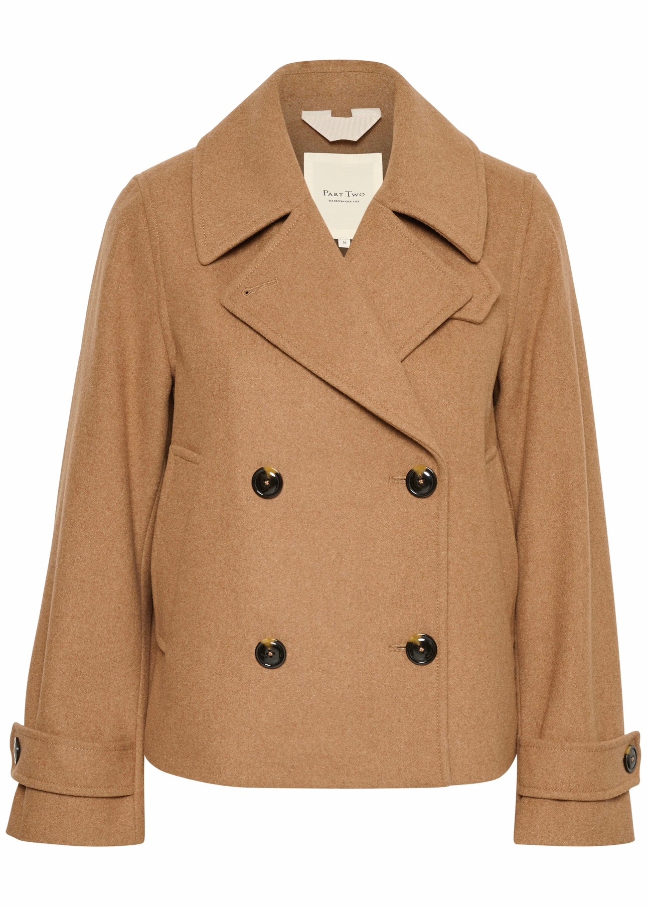 Part Two Lillian coat - Dark Camel Melange