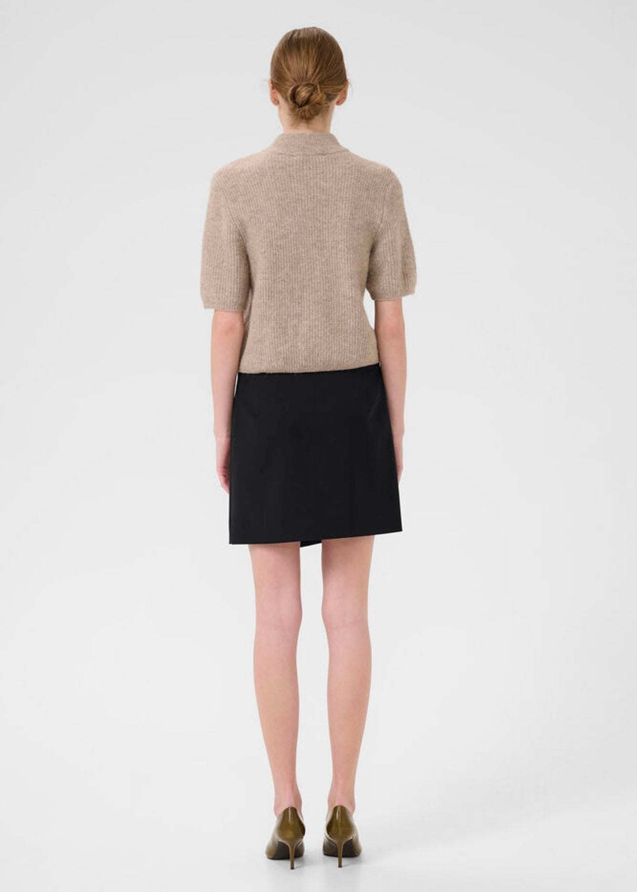 Paula Melange Wrap skirt Black