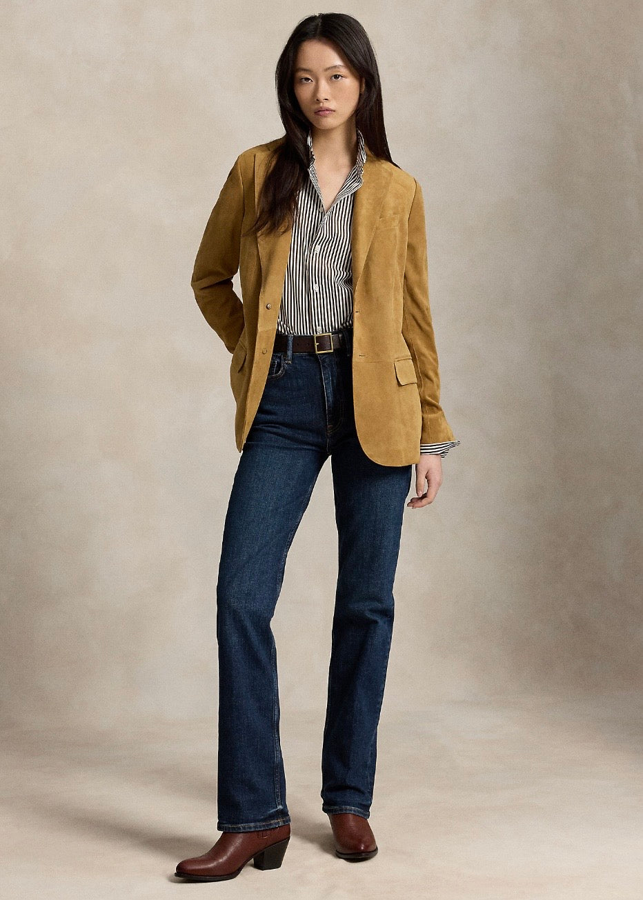 Relaxed Fit Striped Cotton Shirt Dark Brown