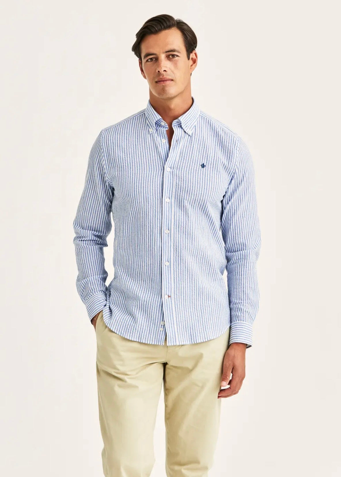Seersucker Shirt Light Blue