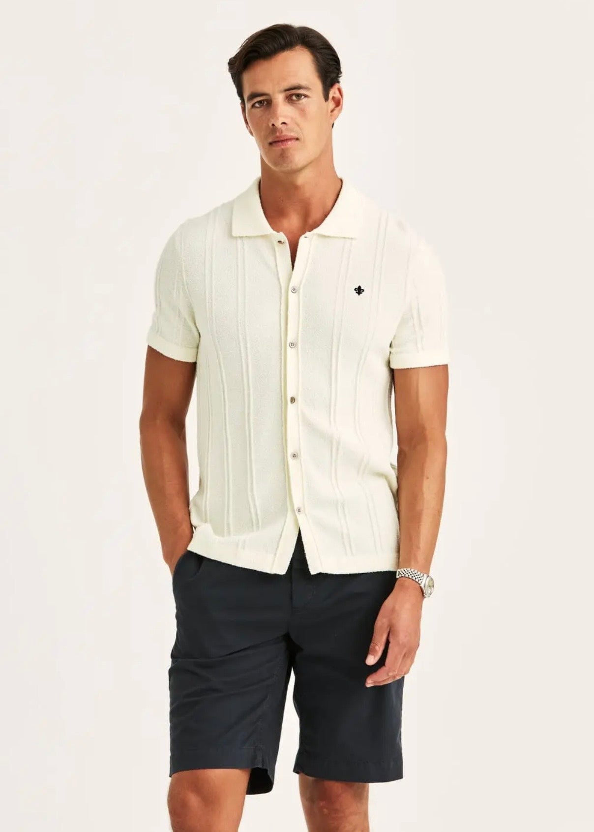 Clayton Knitted Shirt Offwhite