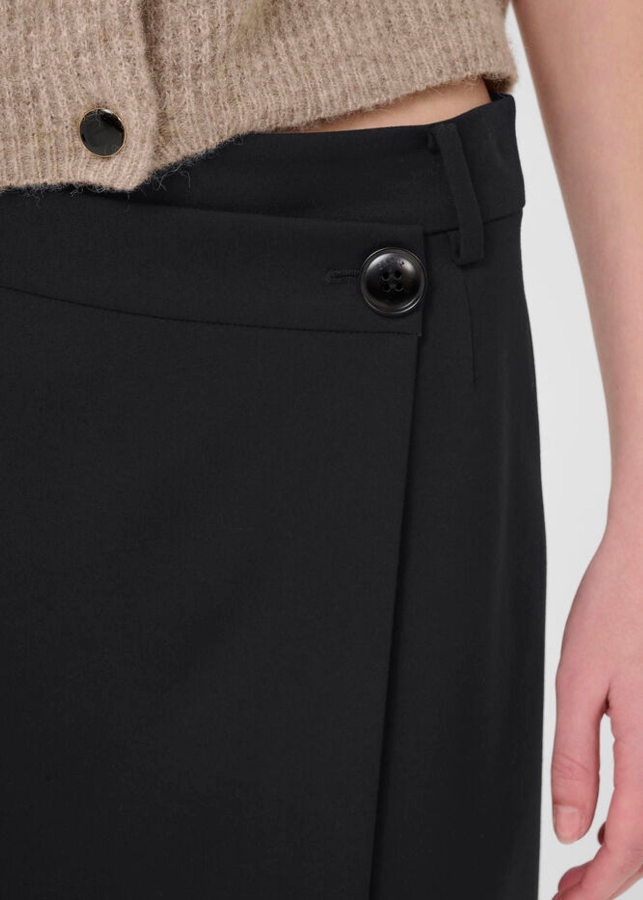 Paula Melange Wrap skirt Black