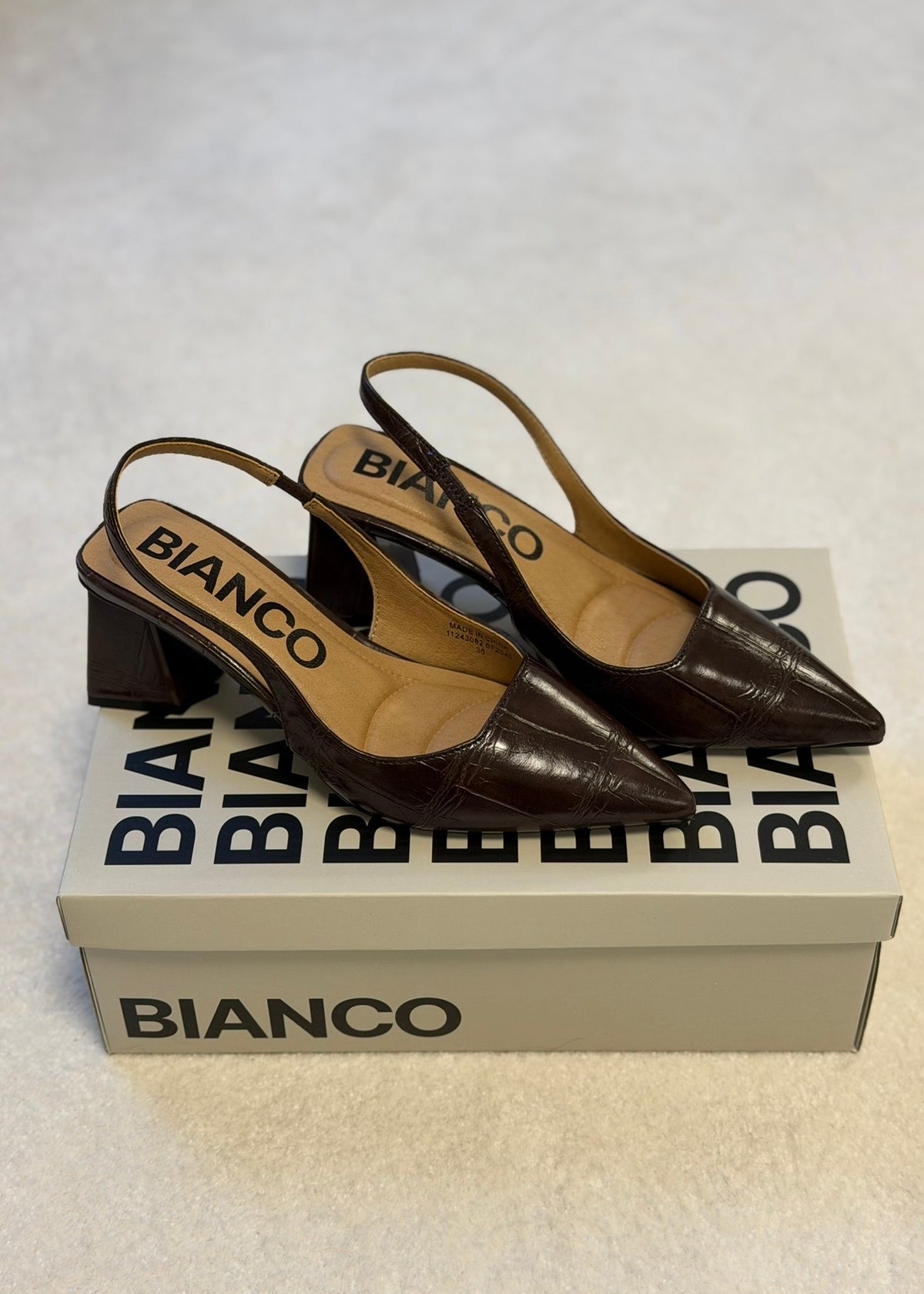 BIAMaralyn Slingback Embossed Brown Croco
