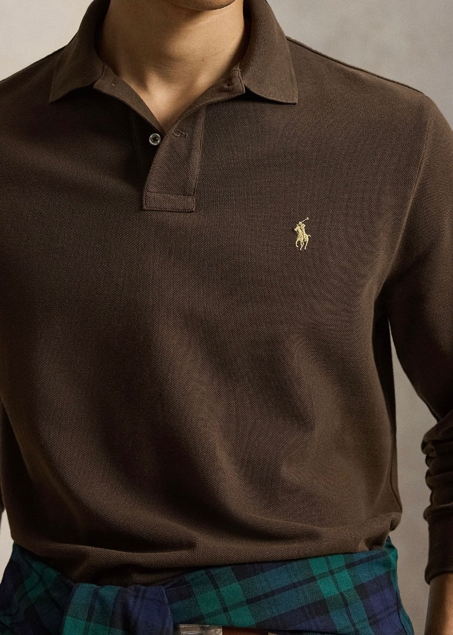 Mesh Polo Shirt Nutmeg Brown