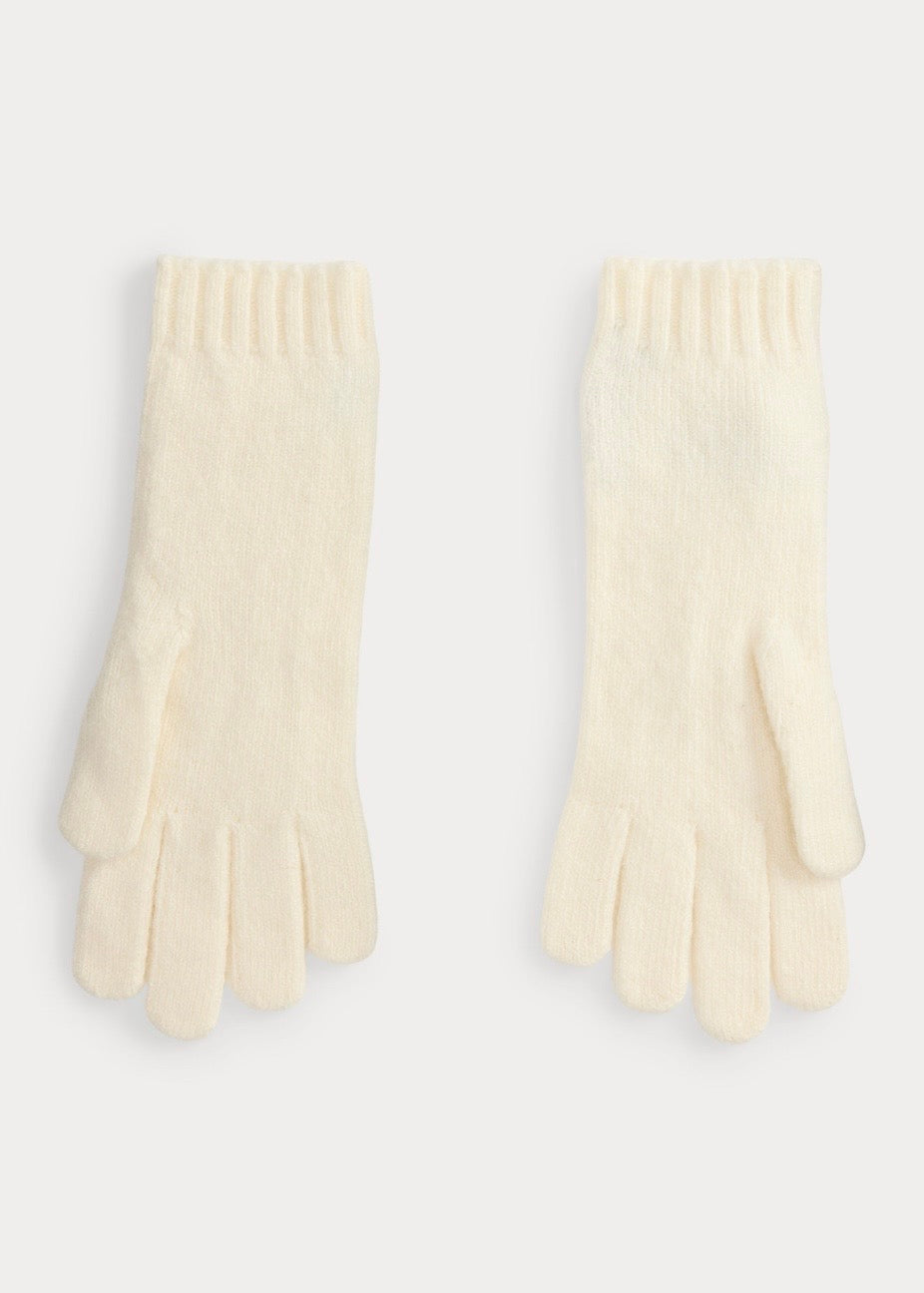 Cable Knit Gloves Cream