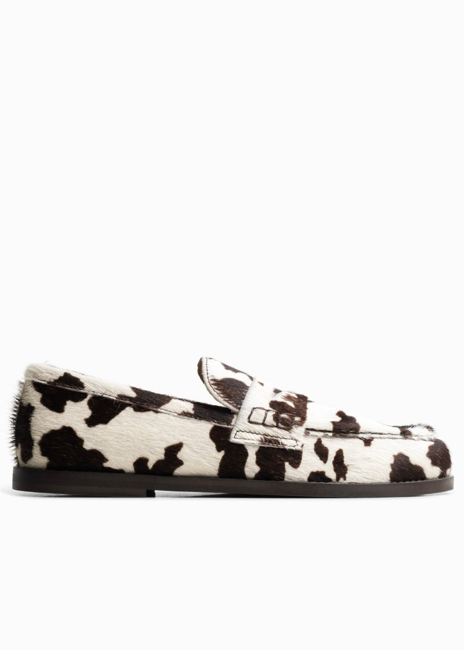 Belle Cowhide White/Brown