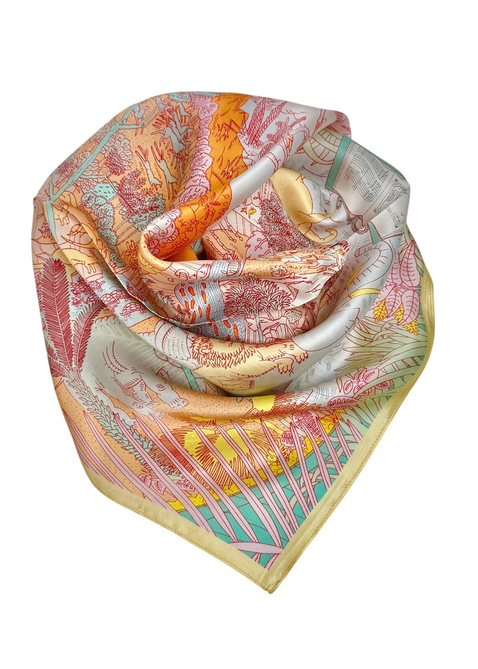 Silk Scarf Yellow Multi