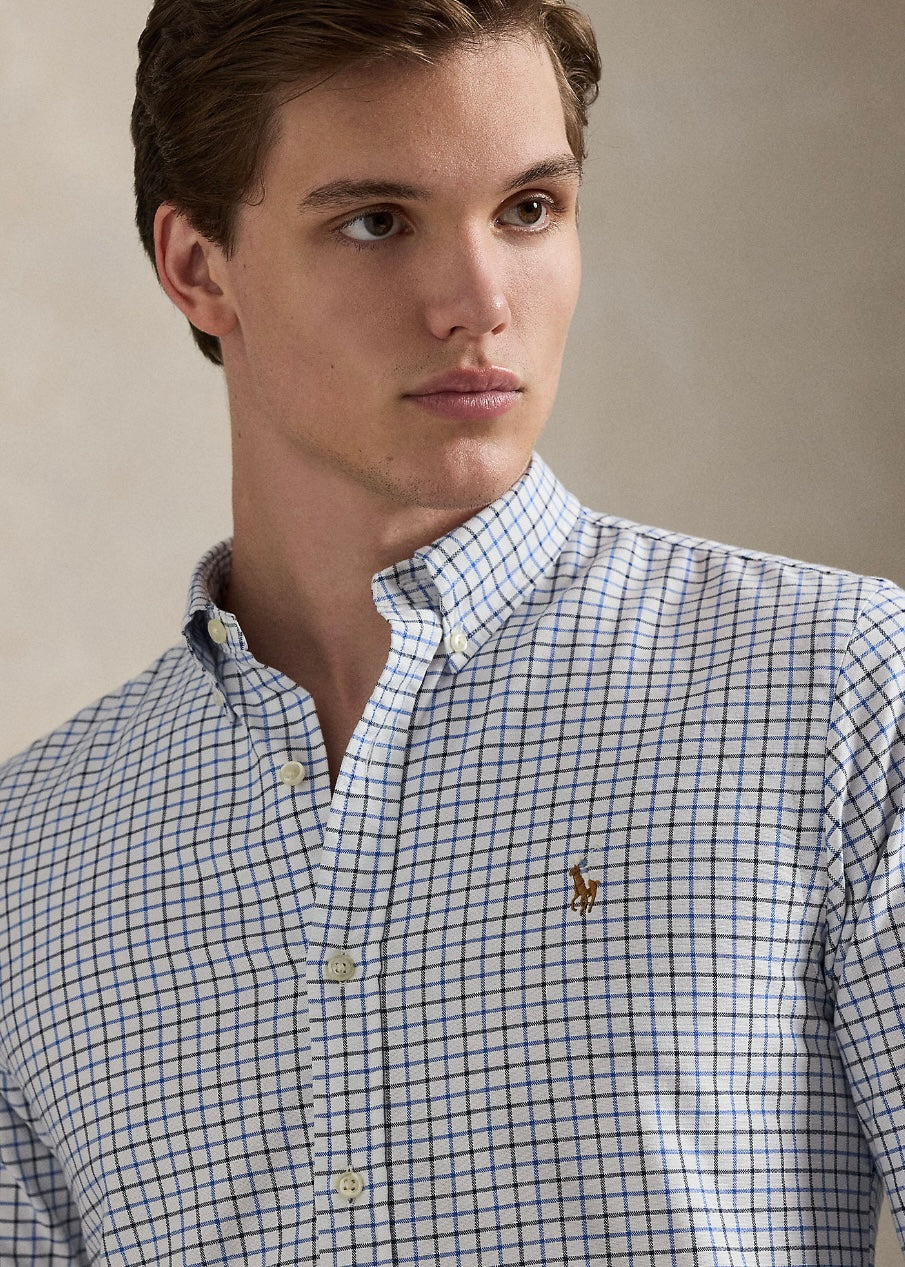 Slim Fit Tattersall Oxford shirt White/Blue