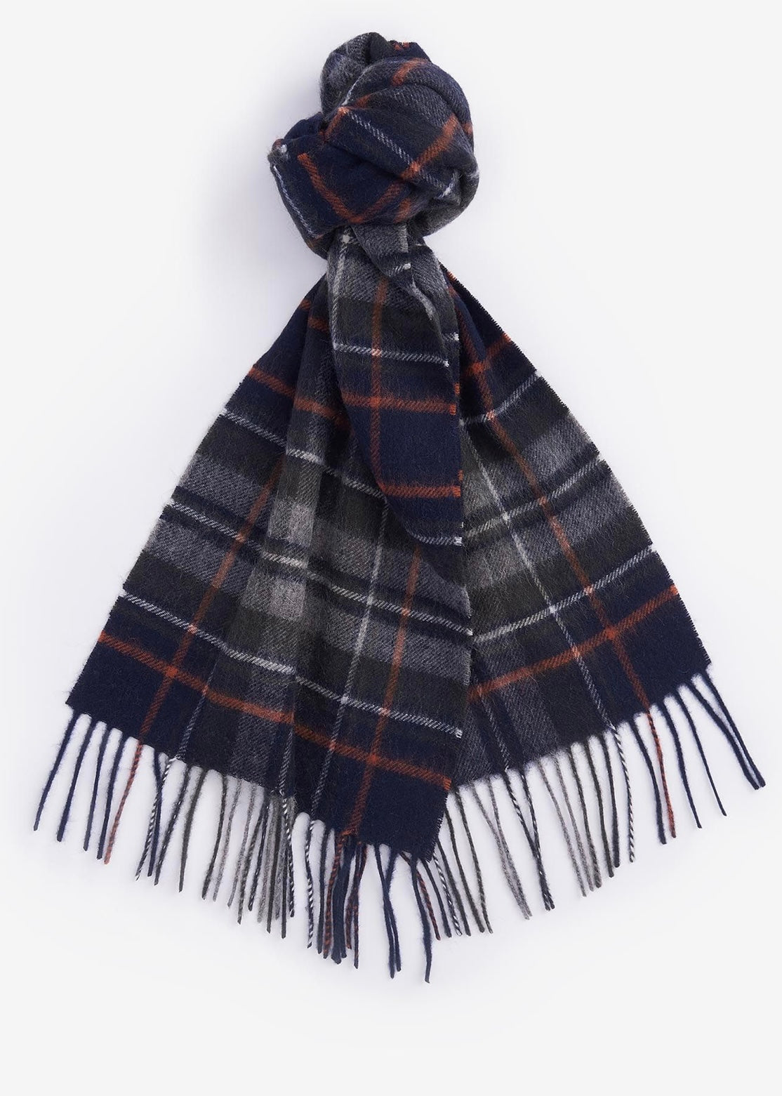 Barbour New Check Tartan scarf - Navy/Dk. Ginger