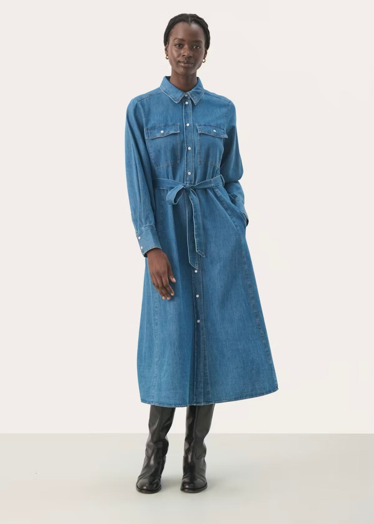 Part Two Polenka dress - Medium Blue Denim