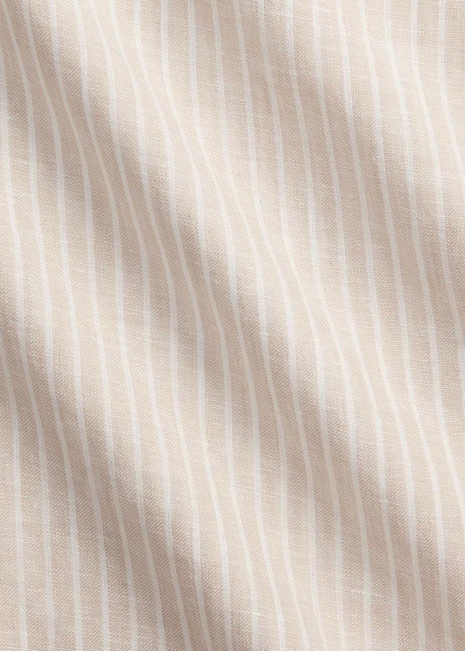 Custom Fit Striped Linen Shirt Coastal Beige