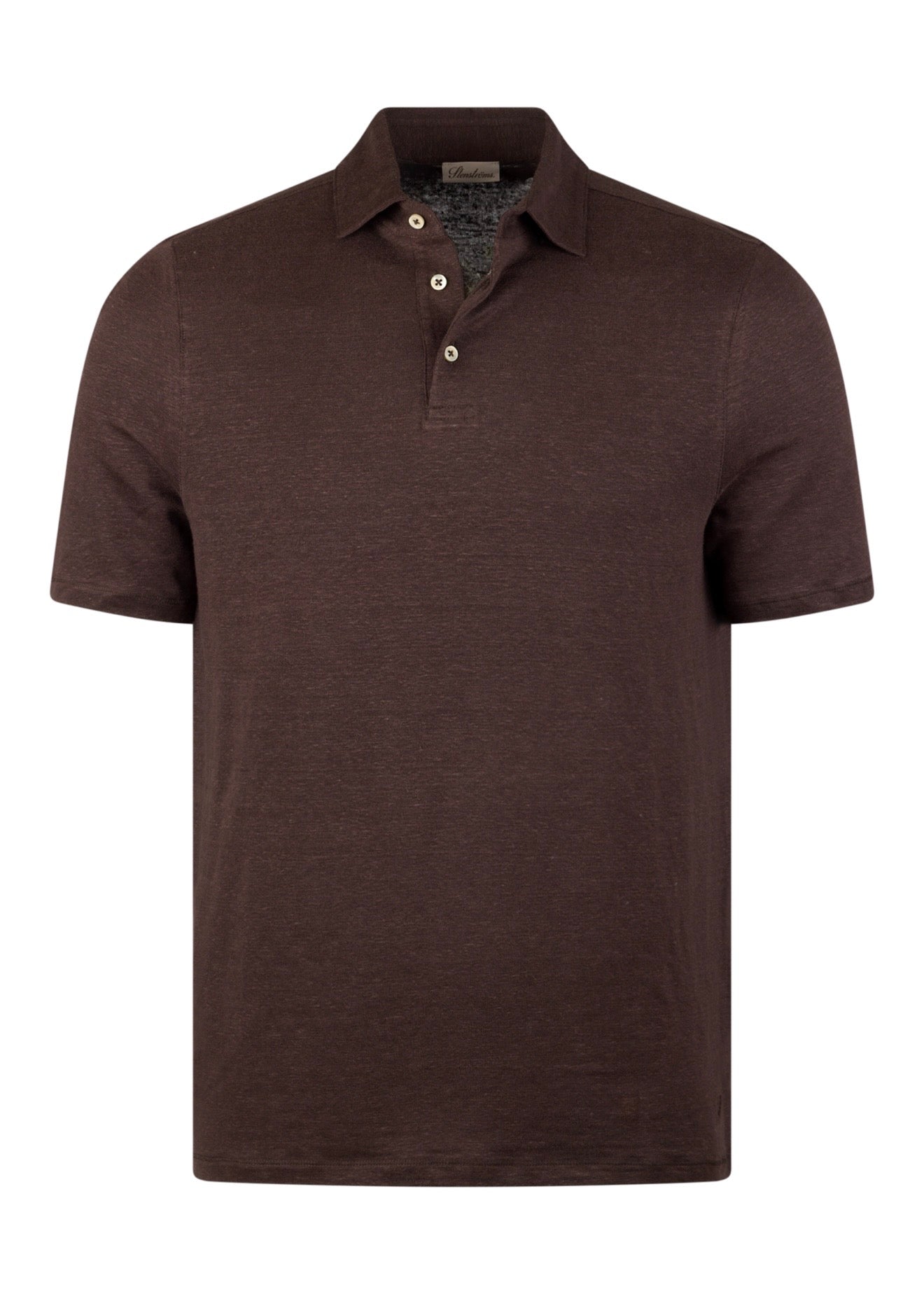 Linen Polo Shirt Dark Brown