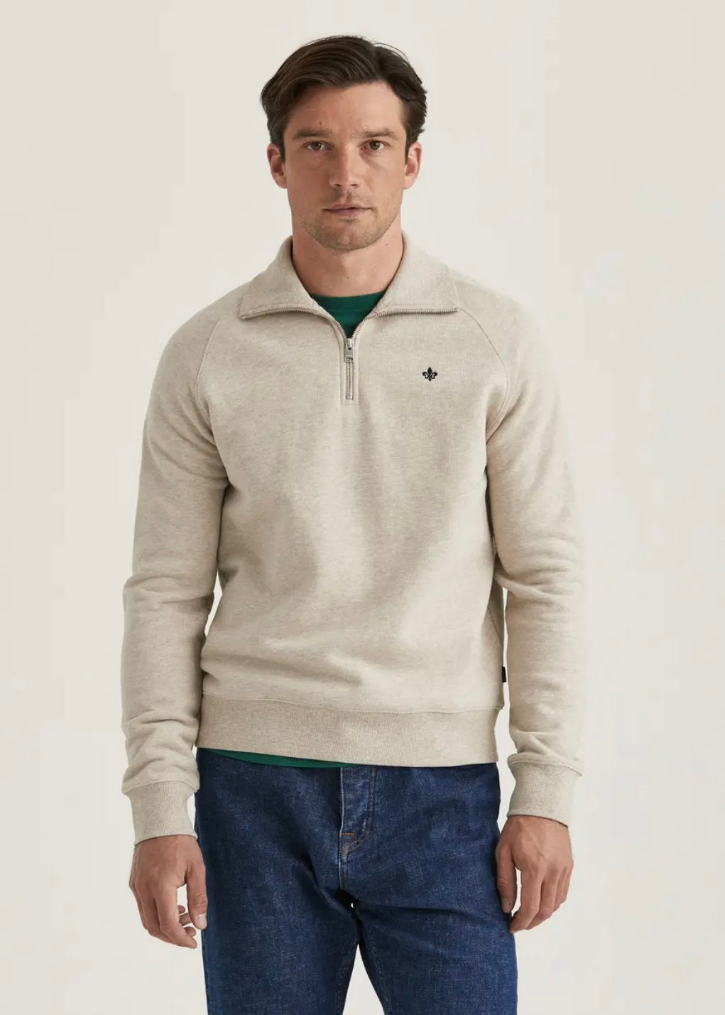 Morris Maryon Half Zip sweatshirt - Khaki