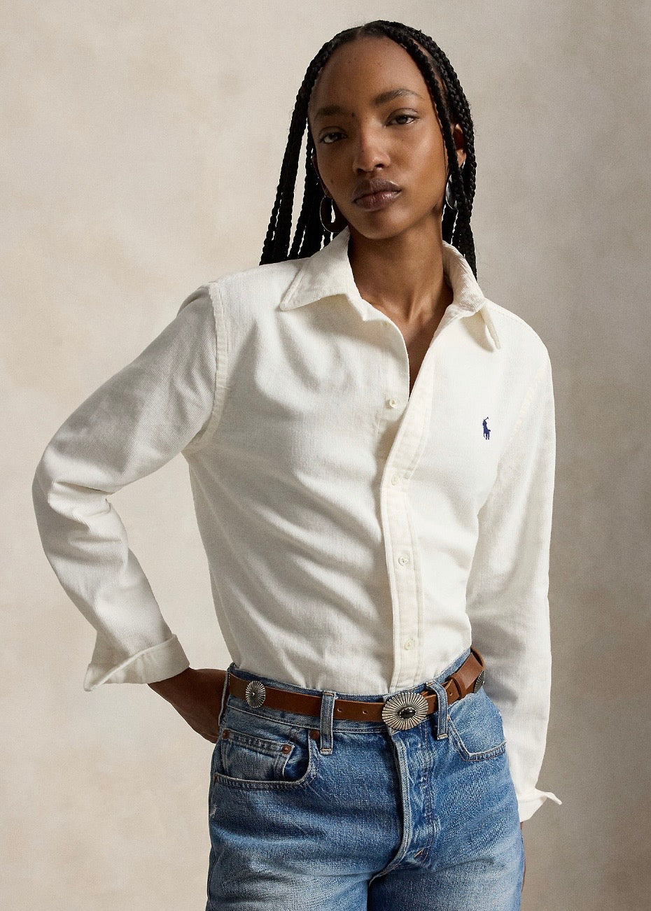 Classic Fit Corduroy Shirt Warm White