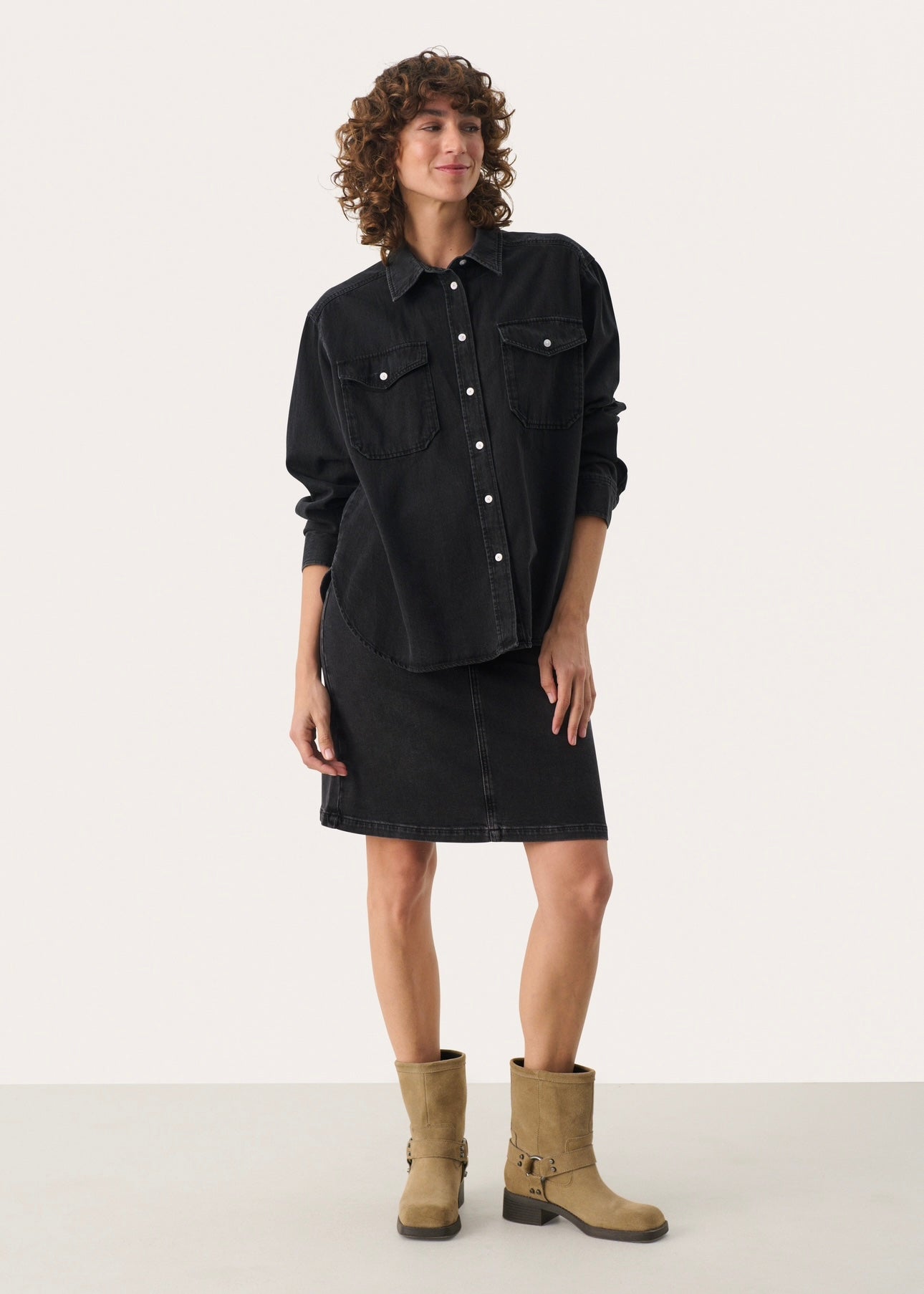 Part Two Collette shirt - Washed Black Denim