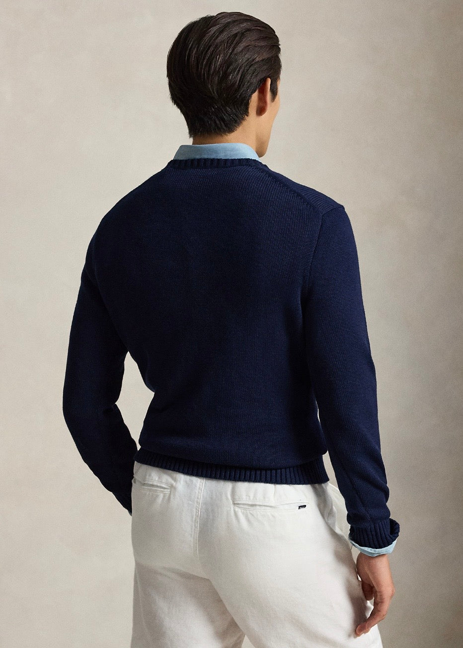 Cotton Crewneck Sweater Hunter Navy