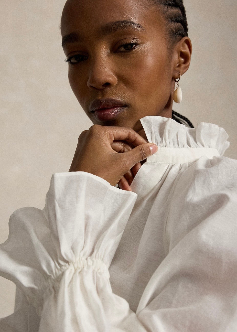 Cotton Silk Shirt White