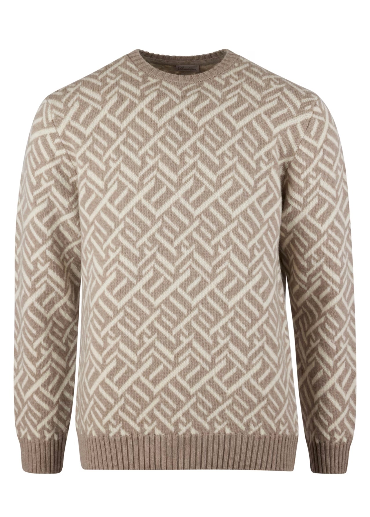 Knitted Merino crew Pattered Carded