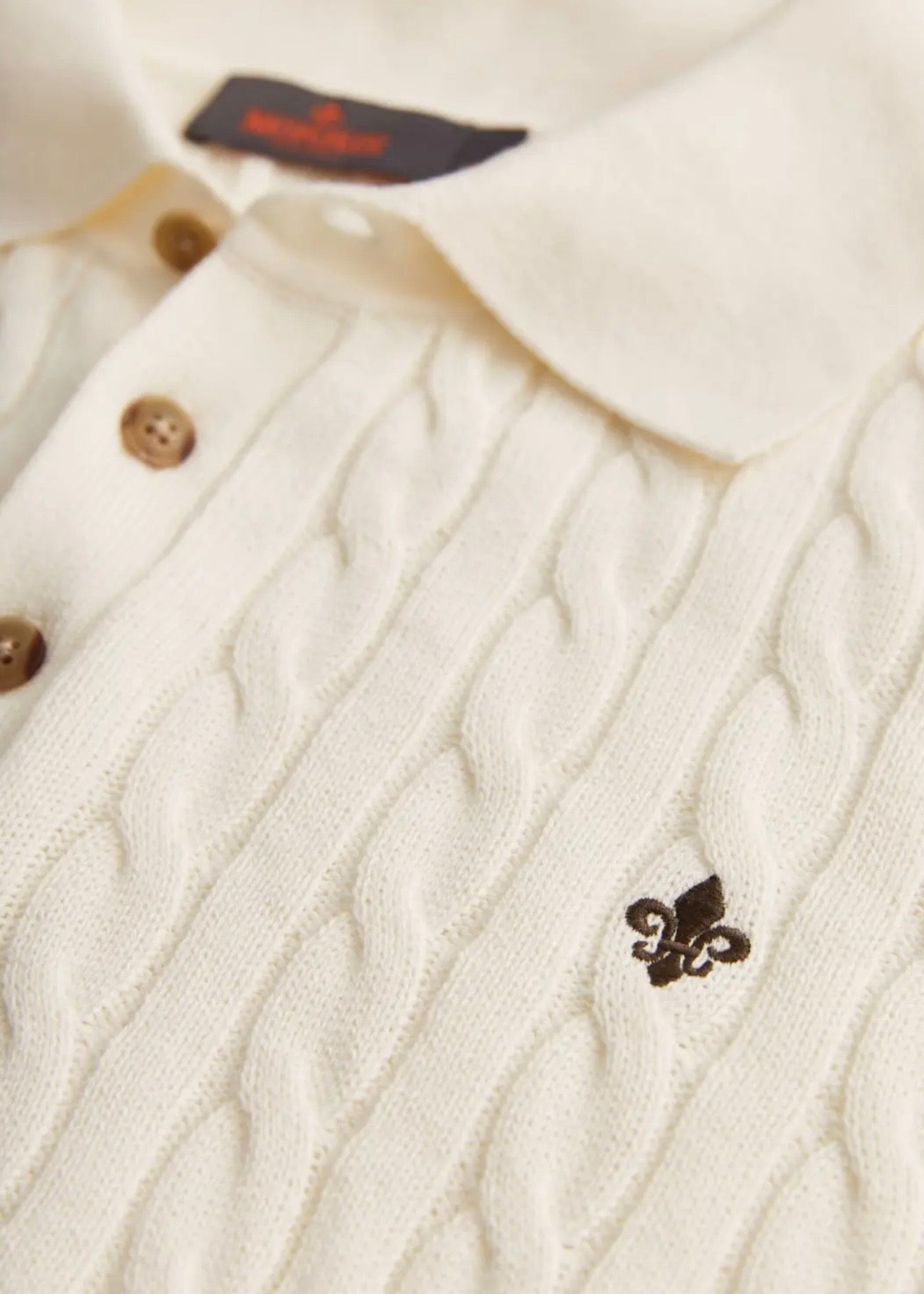 Lancaster Cable Polo Offwhite