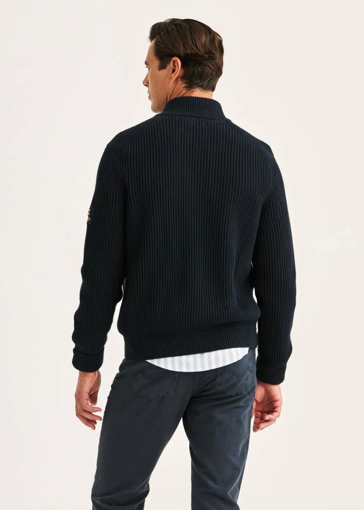 Brenton Zip Cardigan Navy