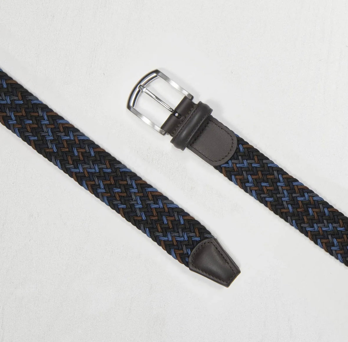 Elastic Belt Multi Brown/Blue