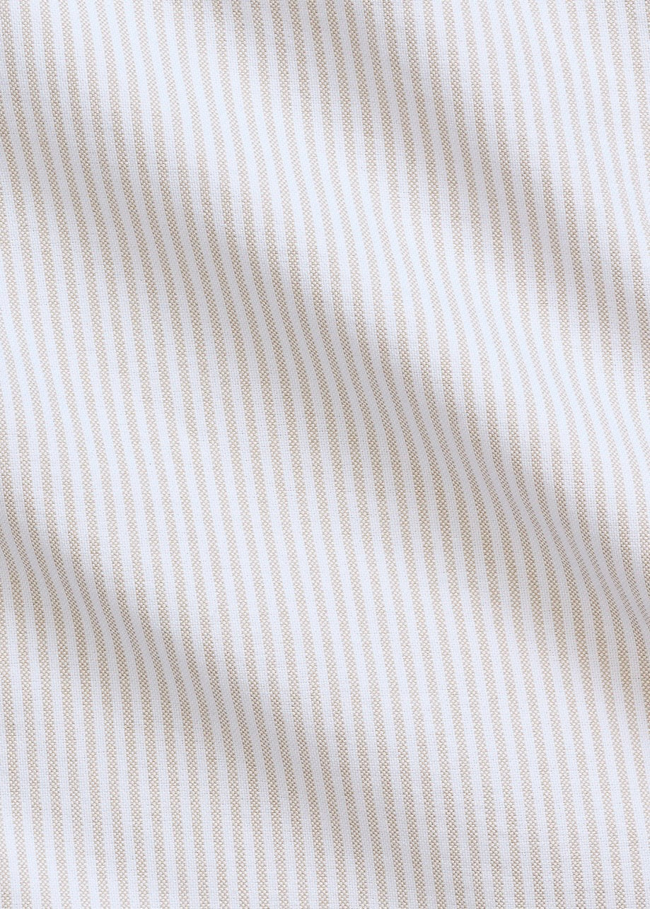 Slim Fit Striped Oxford shirt Coastal Beige/White