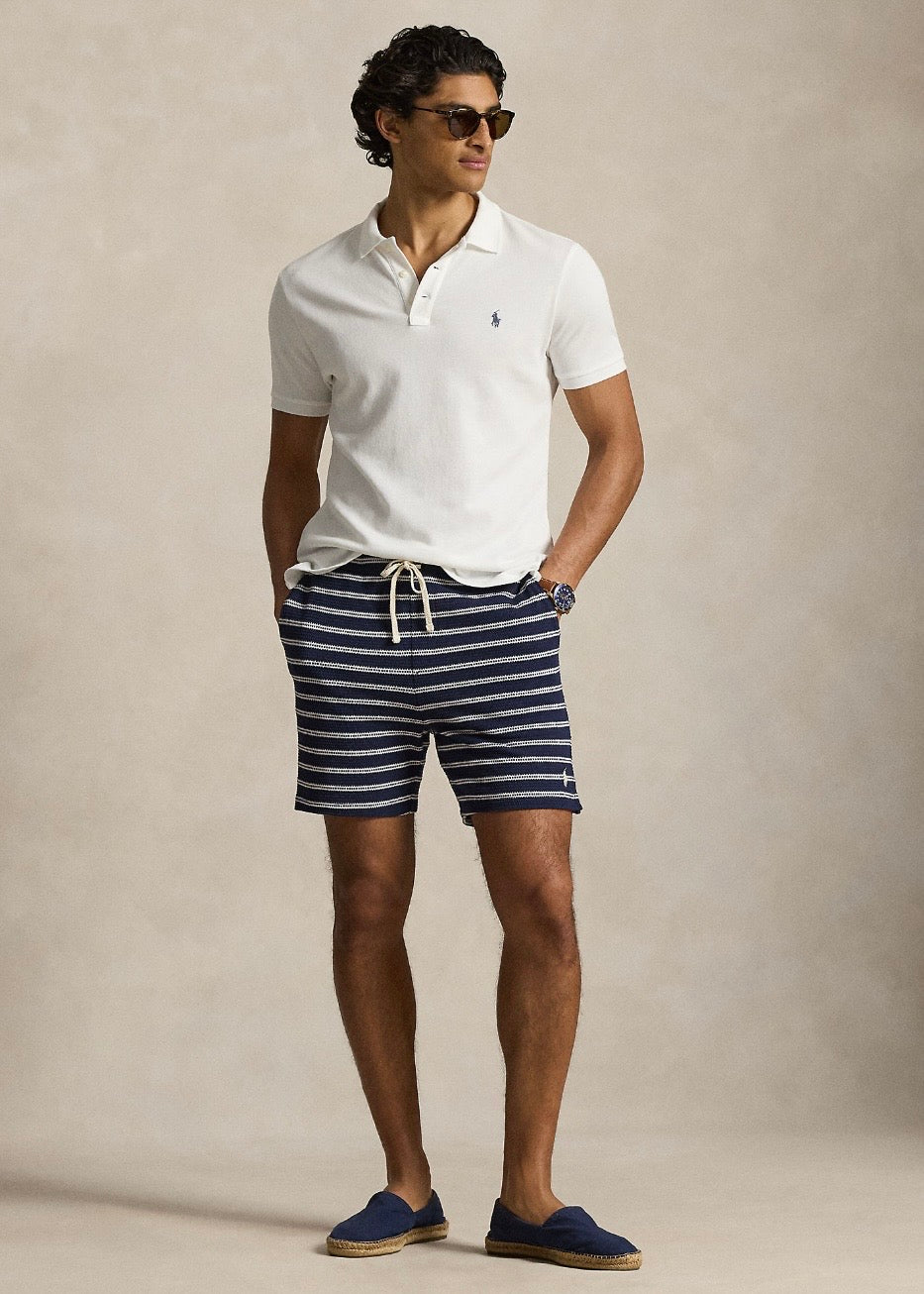 Striped Ribbed Shorts Newport Navy