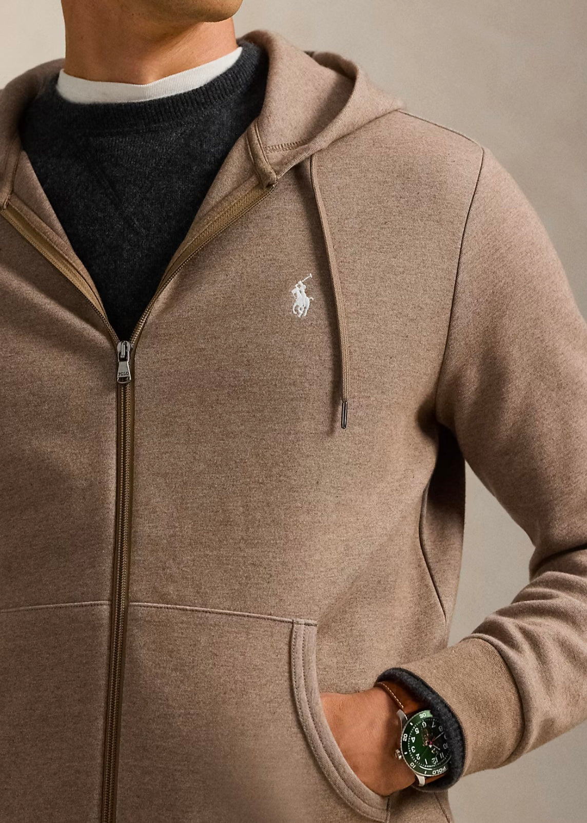 Polo Ralph Lauren College Zip hoodie - Brown Heather