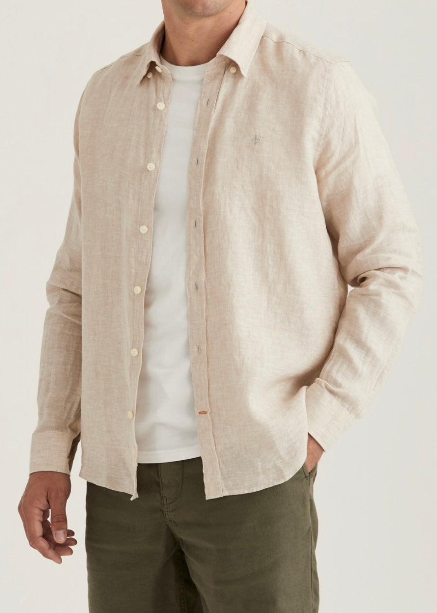 Morris Douglas Linen shirt - Khaki