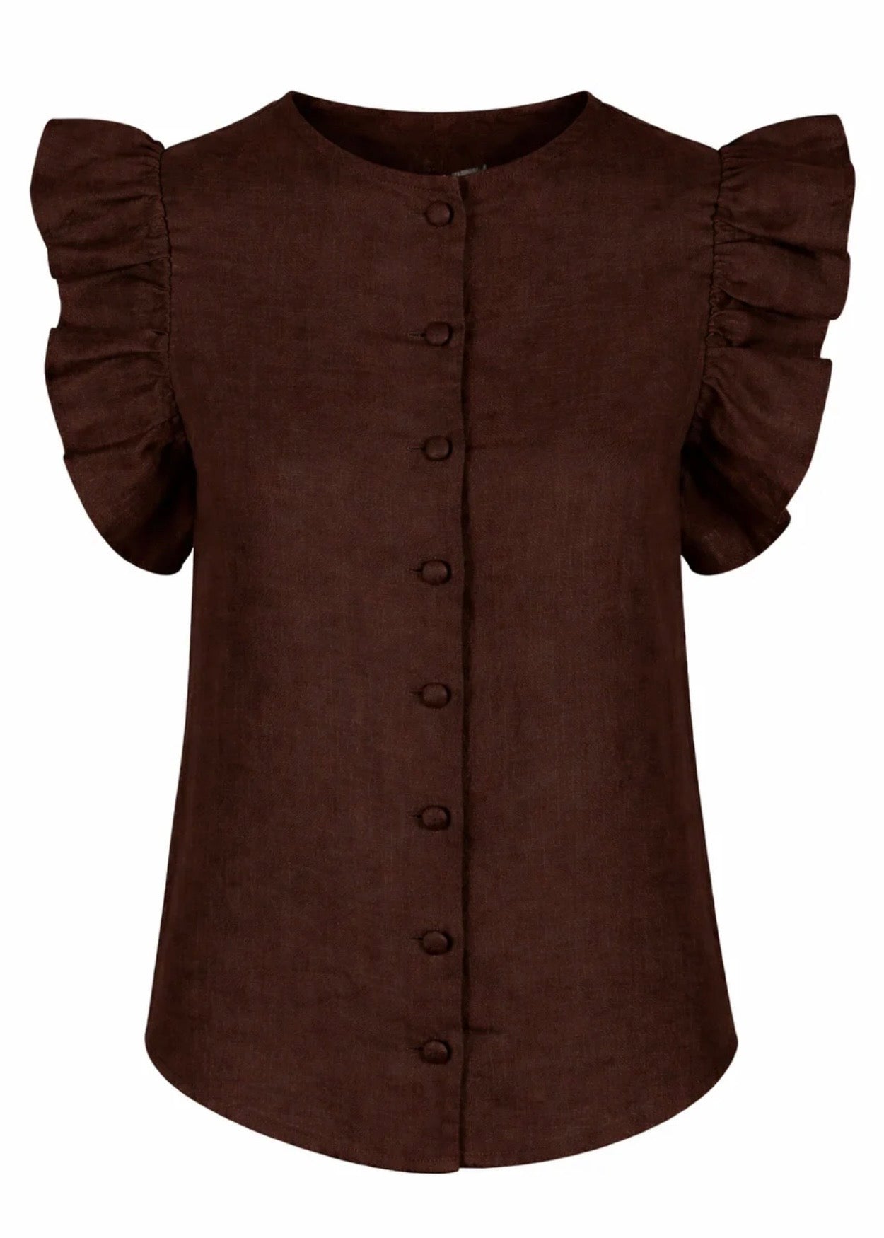 Pauline Linen Shirt Dark Brown