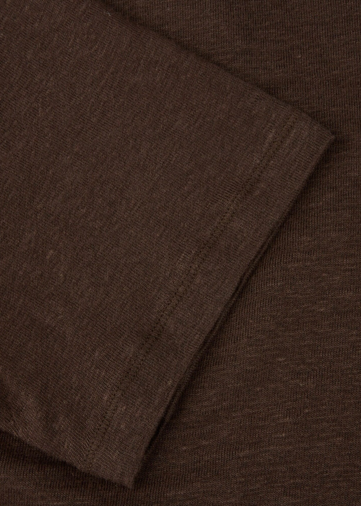 Linen Polo Shirt Dark Brown