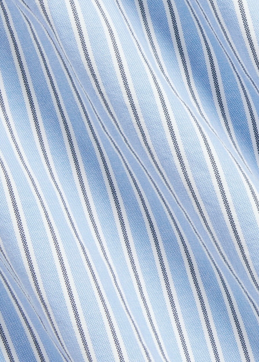 Custom Fit Striped Oxford Shirt Blue/White